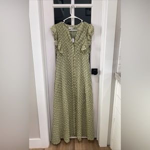 Green Polka Dotted Dress Size Large